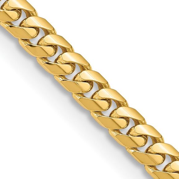 14k Yellow Gold 28 inch 5.5mm Solid Miami Cuban Link with Lobster Clasp Chain